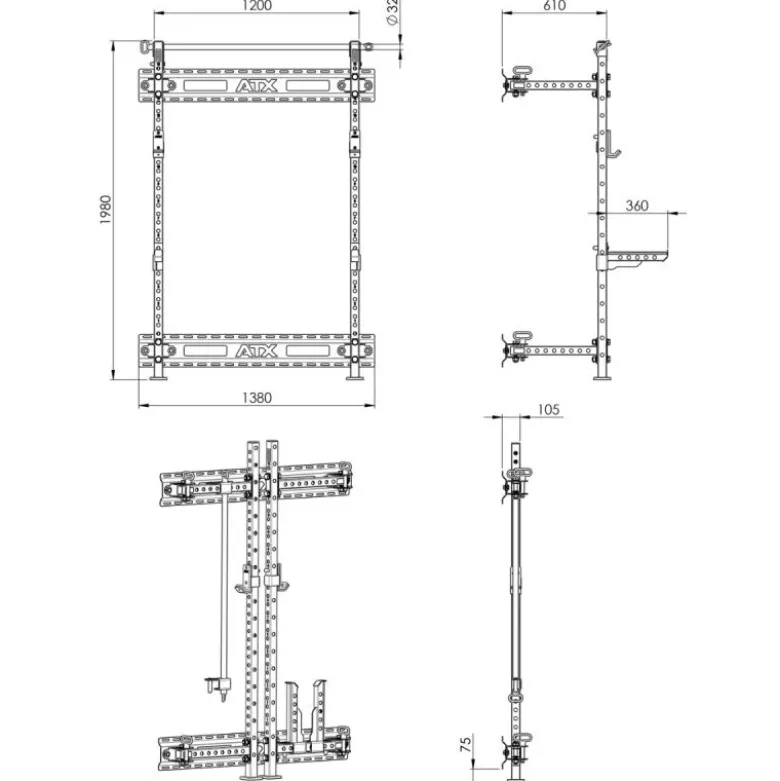 ATX Folding Wall Rack FBR-500