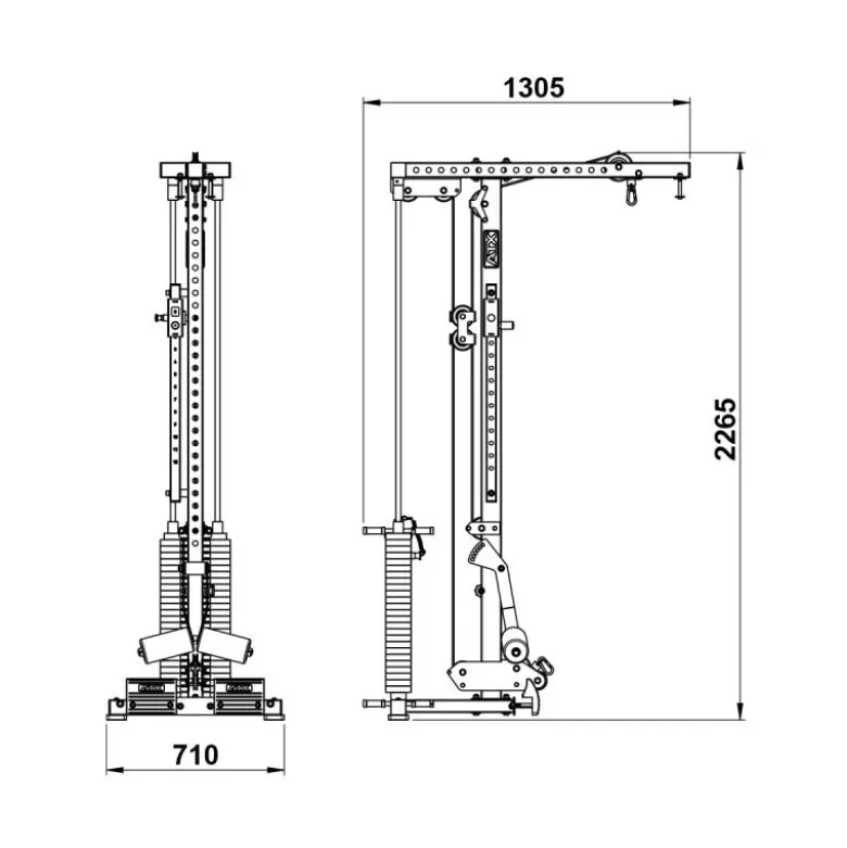 ATX Lat Pulley Option HRX/MPX-780 met 125 kg Gewichtstapel