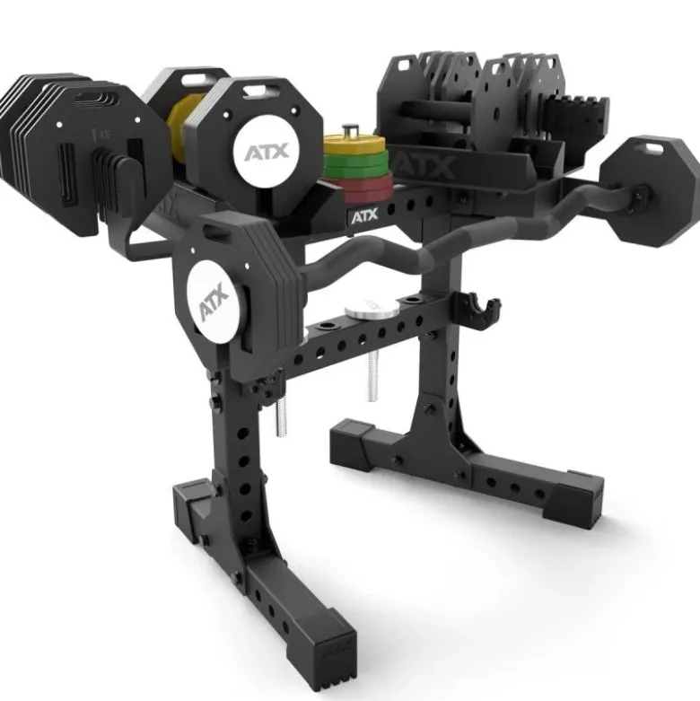 ATX Octa Dumbbells 2 x 36 kg + Curlstang + Opbergrek