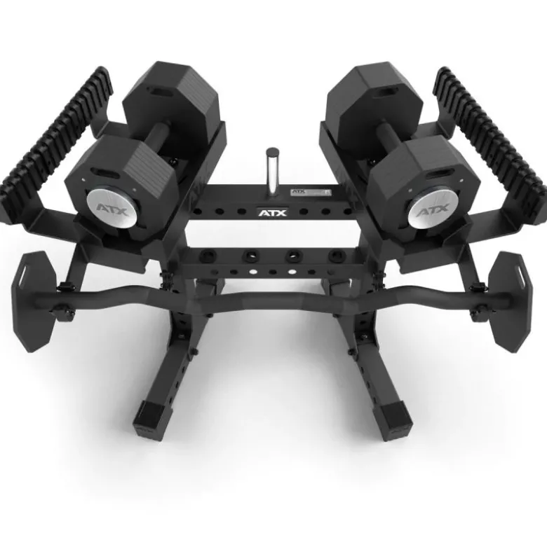 ATX Octa Dumbbells 2 x 36 kg + Curlstang + Opbergrek