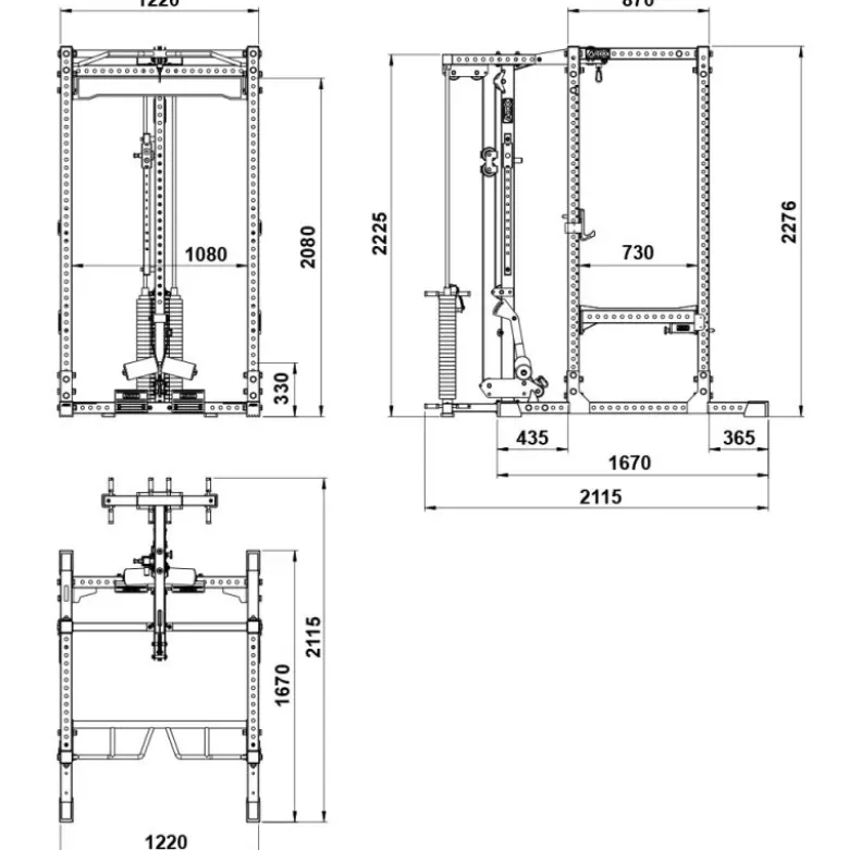 ATX Power Rack PRX-780 2.0 + Lat Pulley met 125 kg gewichtstapel