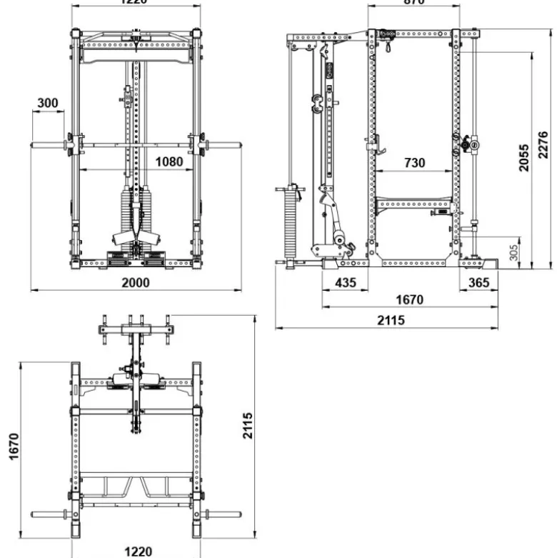 ATX Power Rack PRX-780 2.0 + Lat Pulley met 125 kg gewichtstapel + Smith Machine Option