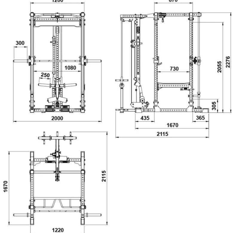 ATX Power Rack PRX-780 2.0 + Lat Pulley + Smith Machine Option