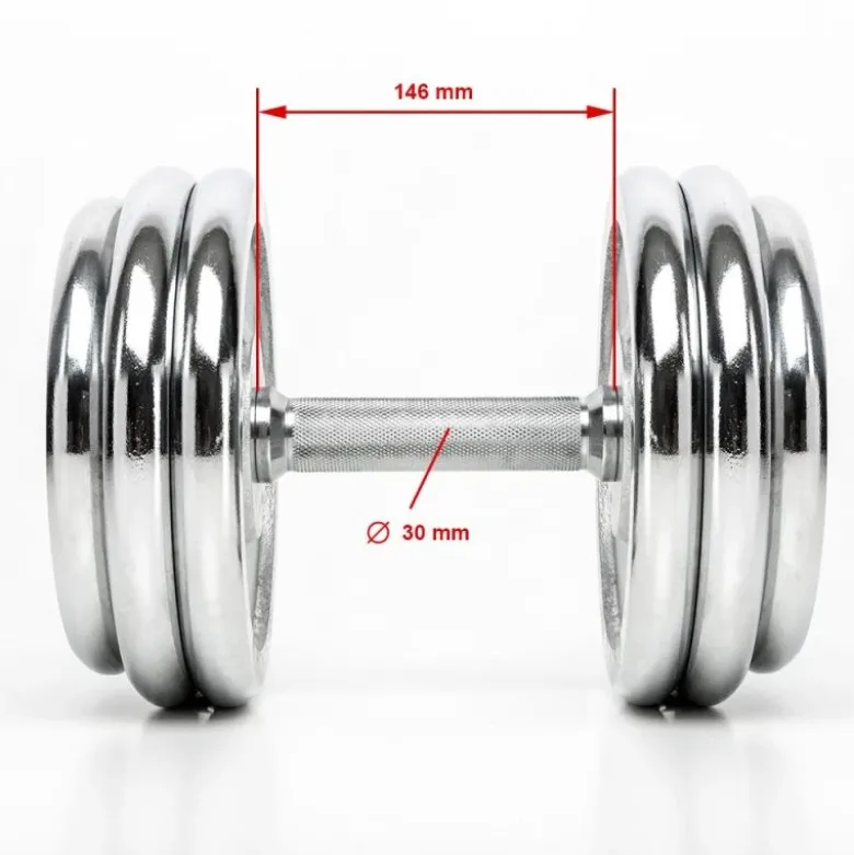 CHD Dumbbells Chroom - 2,5 kg stappen