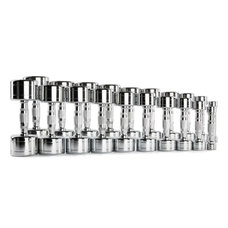 Chromen Dumbbell Set met ATX Opbergtoren