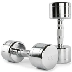 Chromen Dumbbell Set met ATX Opbergtoren