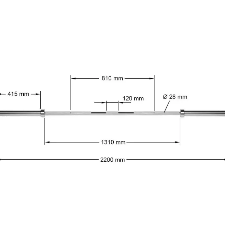 Olympische halterstang 220 cm
