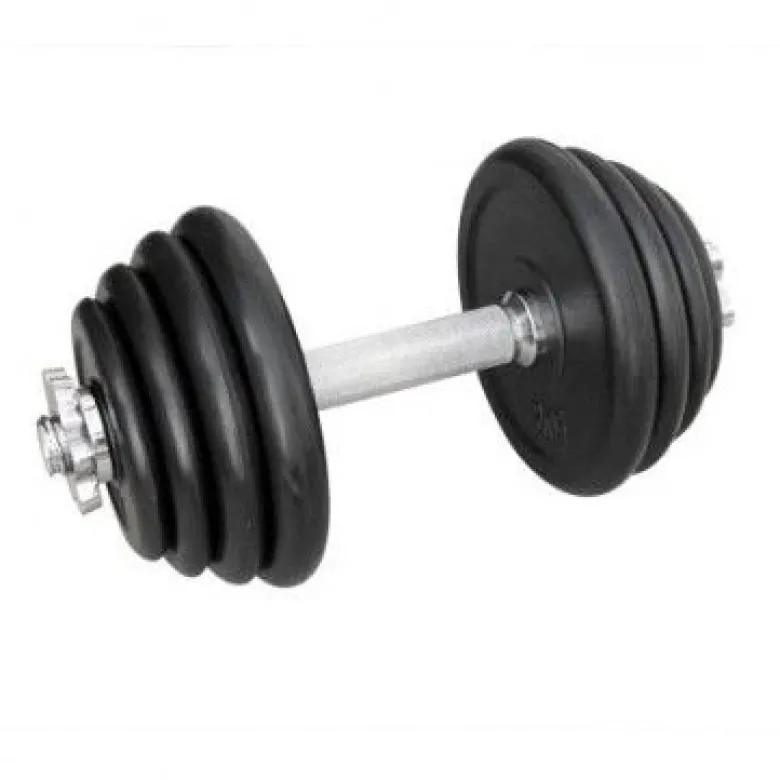 Rubberen Dumbbell 15 kg / 1 kg stappen