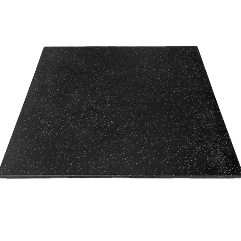 Rubbertegel 100 x 100 x 2 cm - CleanFit - Zwart/grijs