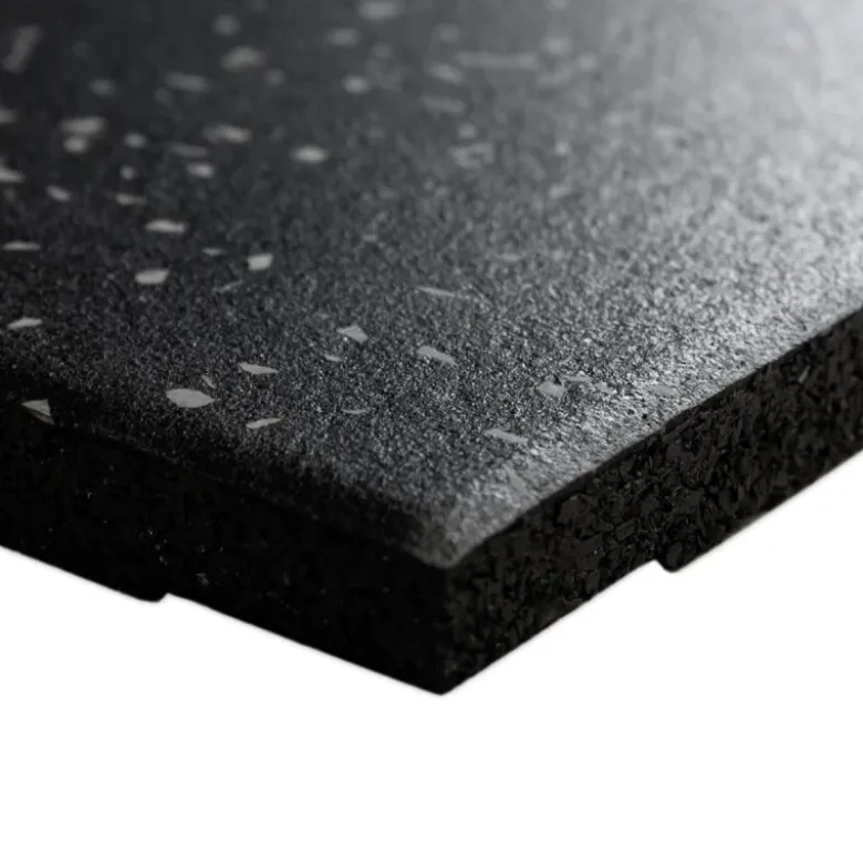 Rubbertegel 100 x 100 x 2 cm - CleanFit - Zwart/grijs