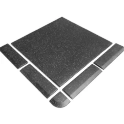 Rubbertegel 100 x 100 x 2 cm - CleanFit - Zwart/grijs