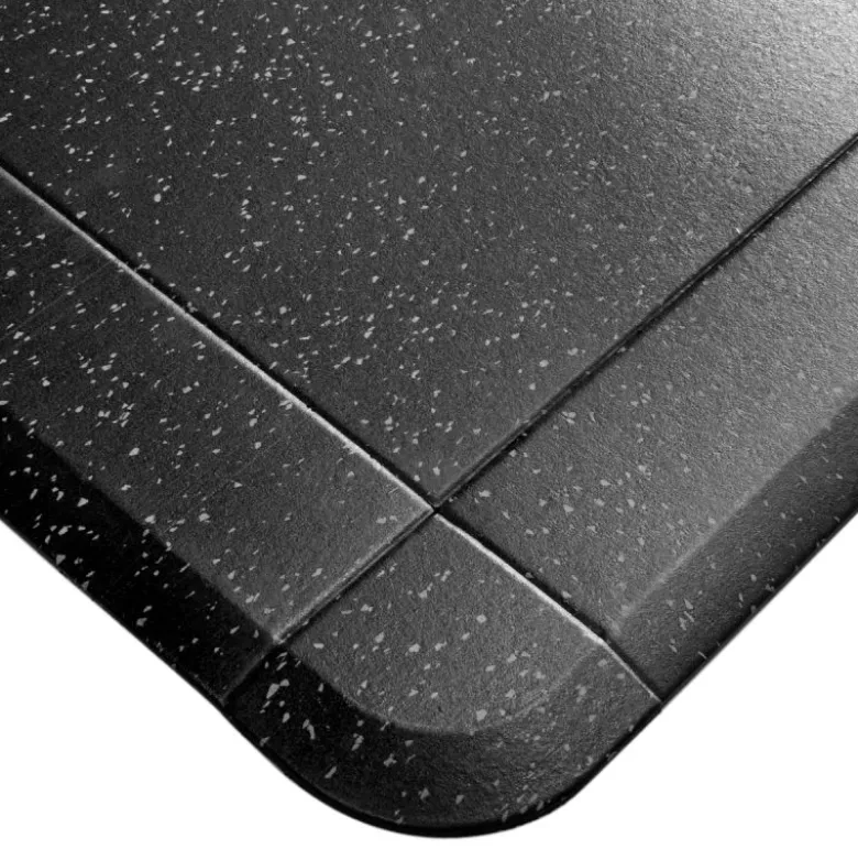 Rubbertegel 100 x 100 x 2 cm - CleanFit - Zwart/grijs