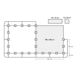 Rubbertegel 100 x 100 x 2 cm - CleanFit - Zwart/grijs